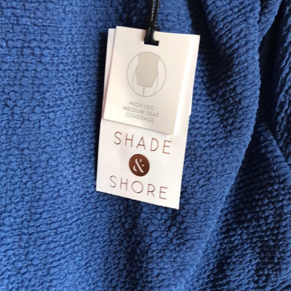 Shade and Shore Square Neck Puckered High Leg Blue Swimsuit - Picture 5 of 10